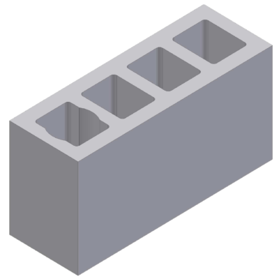Perlite blok with 4 ventlation channels 68x24x33cm